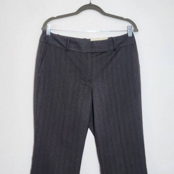 Ann Taylor Gray Pinstripe Trousers NWT Size 8 Gray Stripe Dress Pants - Picture 3 of 10